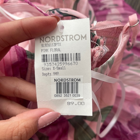 Nordstrom Achanti Pink Floral Mini Dress - Picture 11 of 15